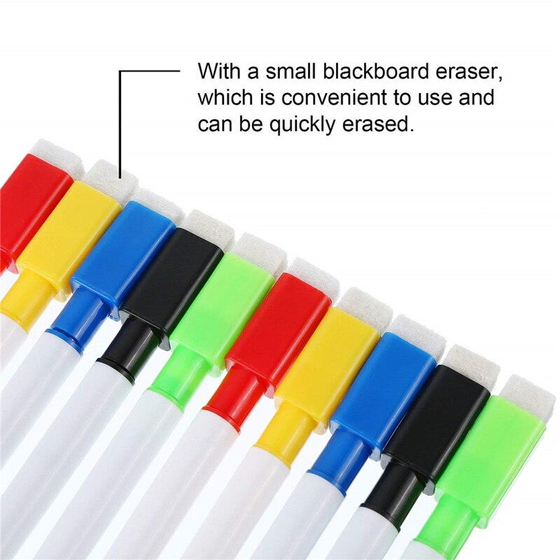 Whiteboard Water Kleur Pennen Magnetische Gum School White Board Nevera Marker Pen Droog Vegen Gum Rubber Borstel Koelkast