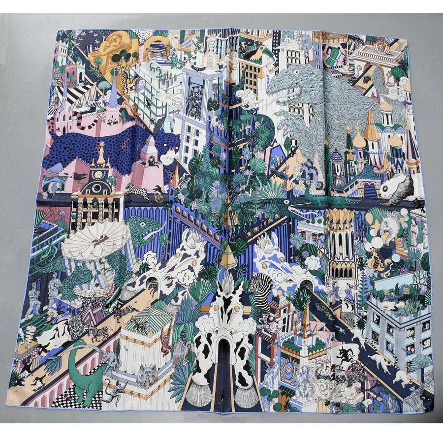 100%  silke skjerf sjal wraps bydyr trykk silke skjerf foulard 35 "  x 35 "