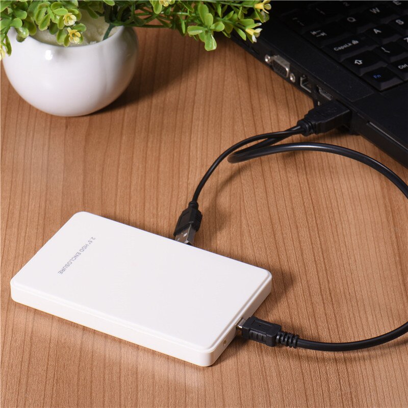 2 Kleuren 2.5 Inch Sata Doos 2Tb Externe Behuizing Mobiele Schijf Doos Voor Gevallen Usb 2.0 Hdd Harde Schijf laptop Harde Drivec Harde Schijf: White