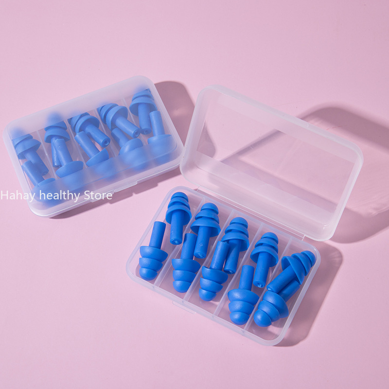 이 Tapones para los oídos para dormir y roncar, 10 Uds., aislamiento acústico, tapones para los oídos de silicona impermeables, tapones para los oídos antiruido para dormir
