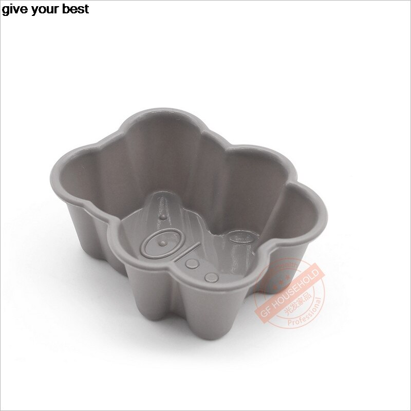 5 stk tegneserie bjørneform 3d silikone muffin kop kage form bageværktøj bageware maker form bakke bagning