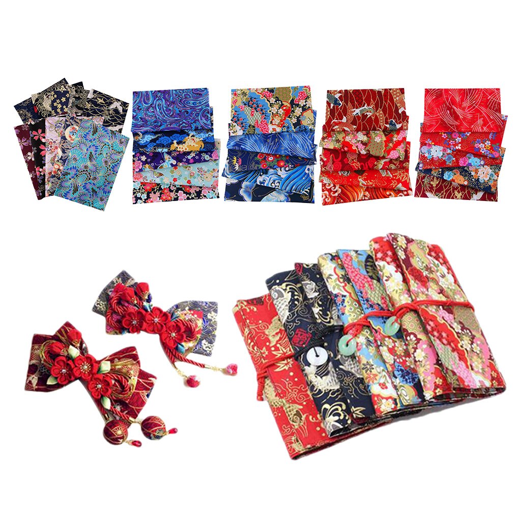 30 stuks katoenen patchwork goudkleurige bloemenstof naaien lapjes