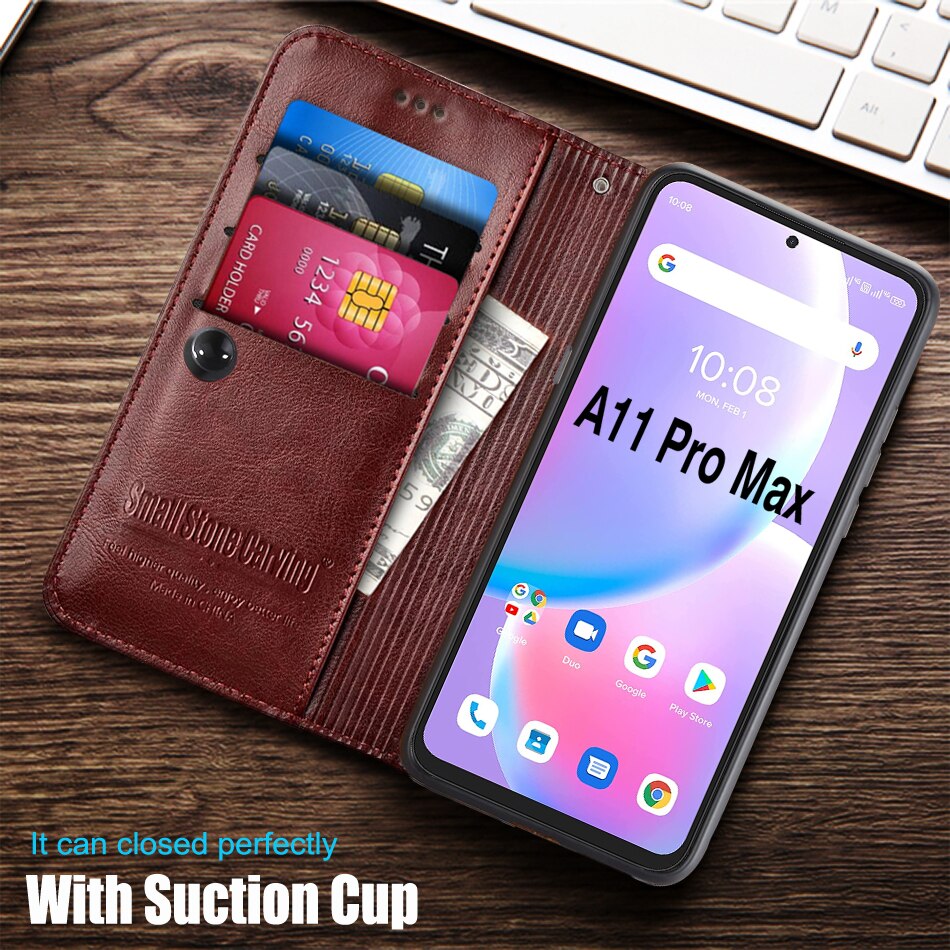 Luxe Lederen Flip Boek Stijl Case Voor Umidigi A11 Pro Max Wallet Kickstand Case Voor Umidigi A11Pro Max 6.8 Inch telefoon Cover