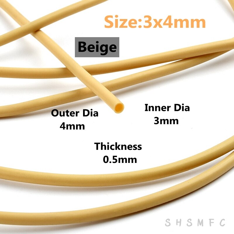 1m 1X3 2X3 3X 4 3,5X5,5mm flexibel Gummi Schlauch Silikon Rohr Trinken Weiche Rohr Wasser gelenke Aquarium Zubehör Kein Geruch Kapillare: Beige 3x4mm
