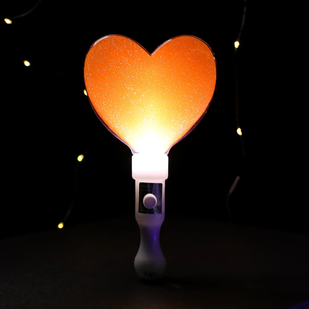 Herzförmige LED-Leuchtstäbe, Love Glow Konzert-Cheer-Sticks, batteriebetrieben, Konzert, Partyzubehör: Orange