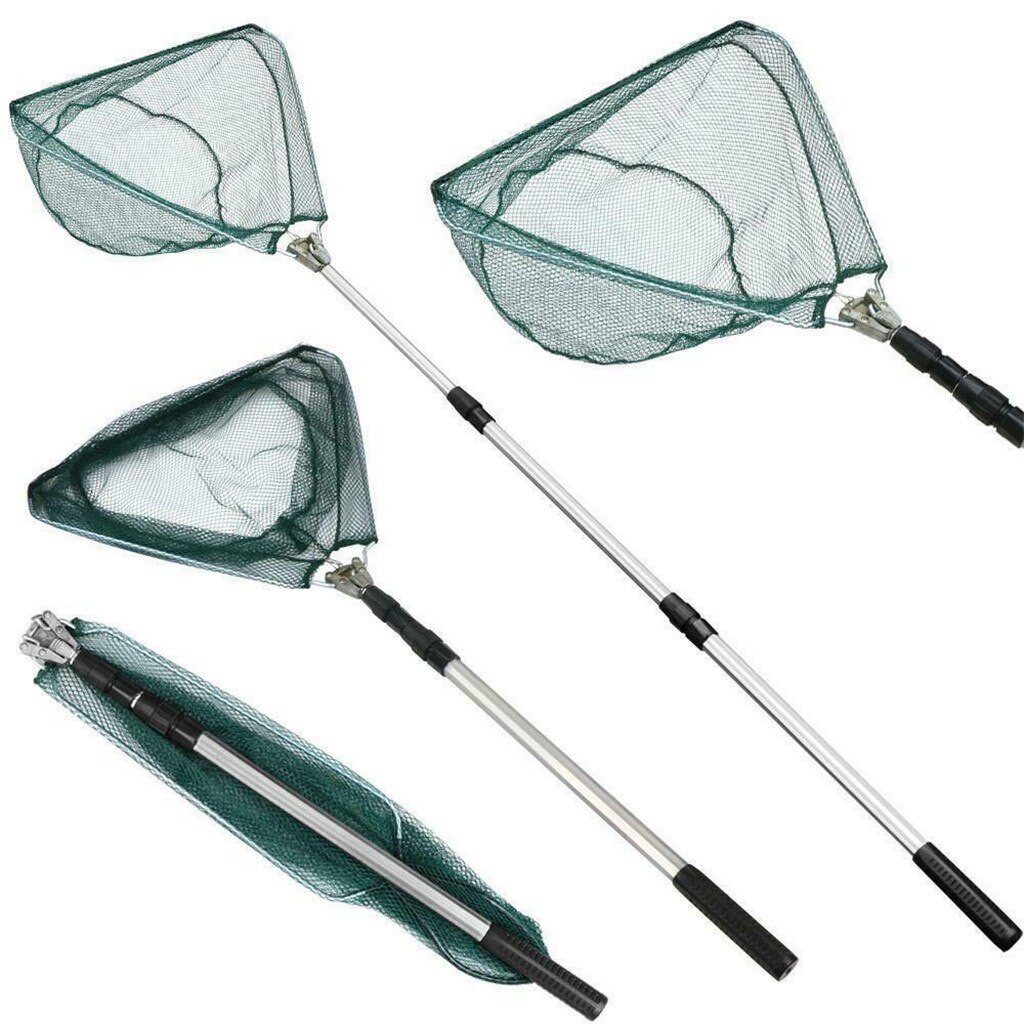 4# Portable Telescoping Fishing Landing Net Aluminum Alloyretractable Hand Net Pole Fishing Accessories Fishing Folding Net