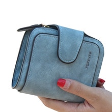 Lady Snap Fastener Zipper Short Clutch Wallet Solid Letter Small Female Purse Short Purse Vintage Matte Women Wallet