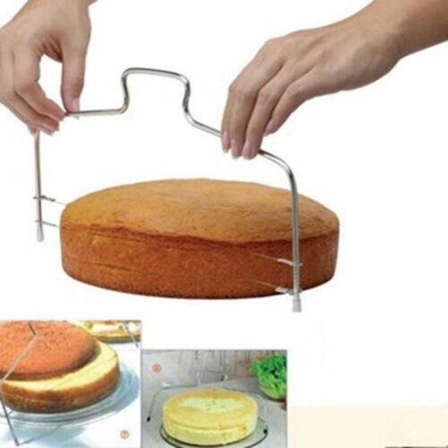 Coupe-gâteau à fil réglable en acier inoxydable, outil de cuisson à faire soi-même, grattoir à gâteau de , accessoire de cuisine, 2 pièces