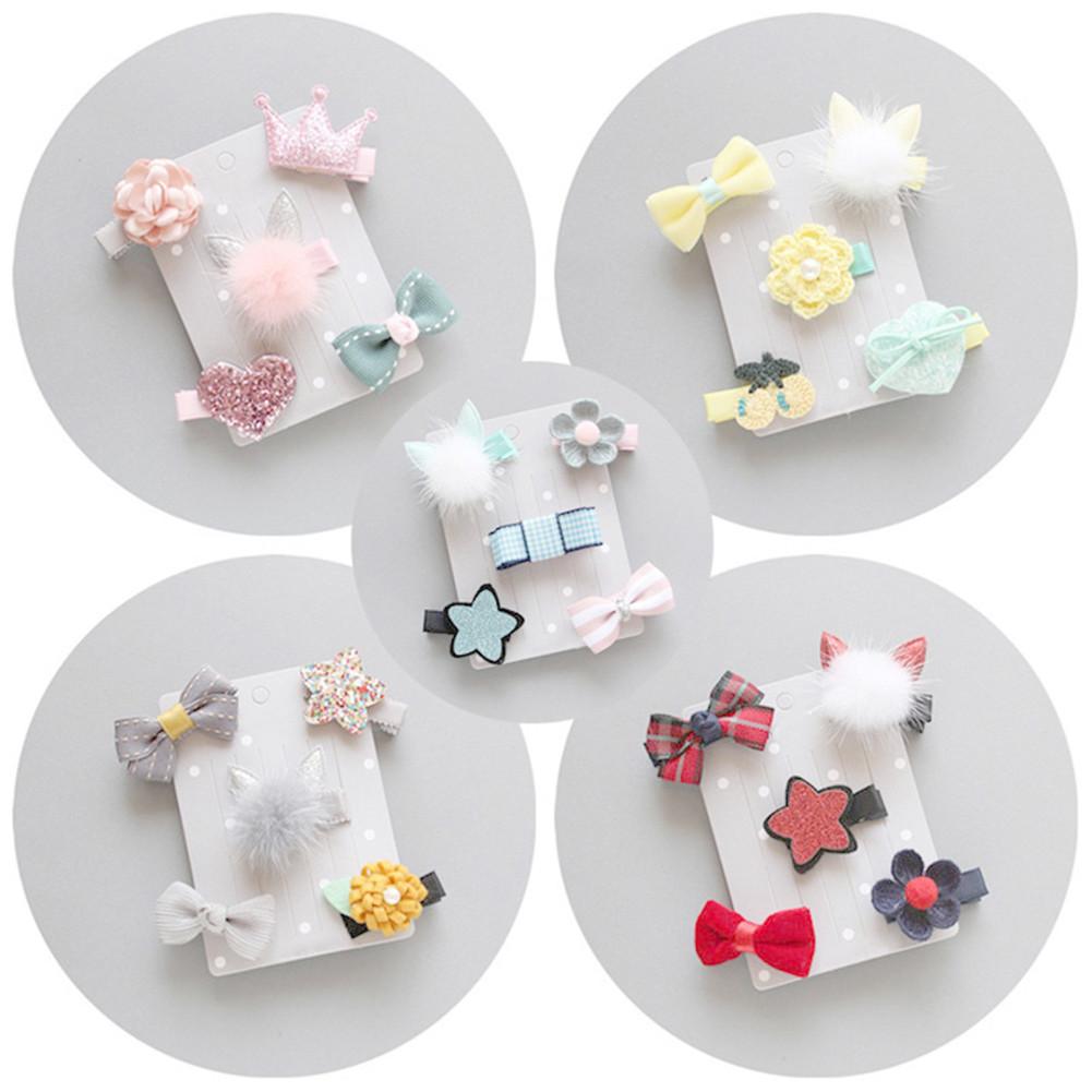 Nette Baby Mädchen Cartoon Pompom Haar Clip Haarnadel Kleinkind Kinder Kinder Haar Zubehör Schöne Bowknot Headwear Haar Hoop Set