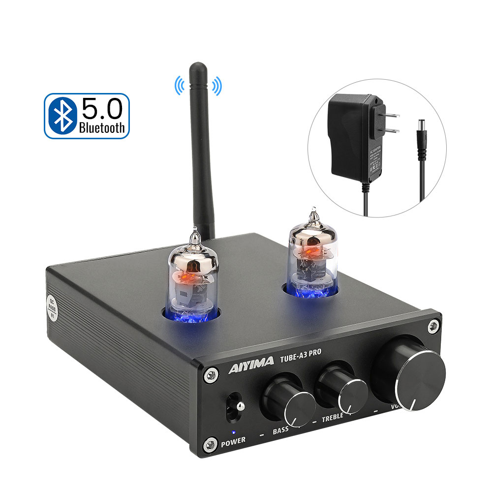 AIYIMA HIFI Bluetooth 5.0 6J1 Vacuum Tube Amplifier Preamplifier Preamp AMP With Bass Treble Adjustment For Home Sound Theater