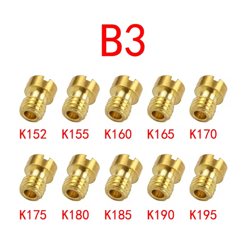 Boquilla de carburador Mortorcycle, juego de chorro principal y chorro lento/piloto de repuesto para NSR KSR PE PWK PWM Keihin OKO KOSO CVK, 10/20 Uds.: Champán