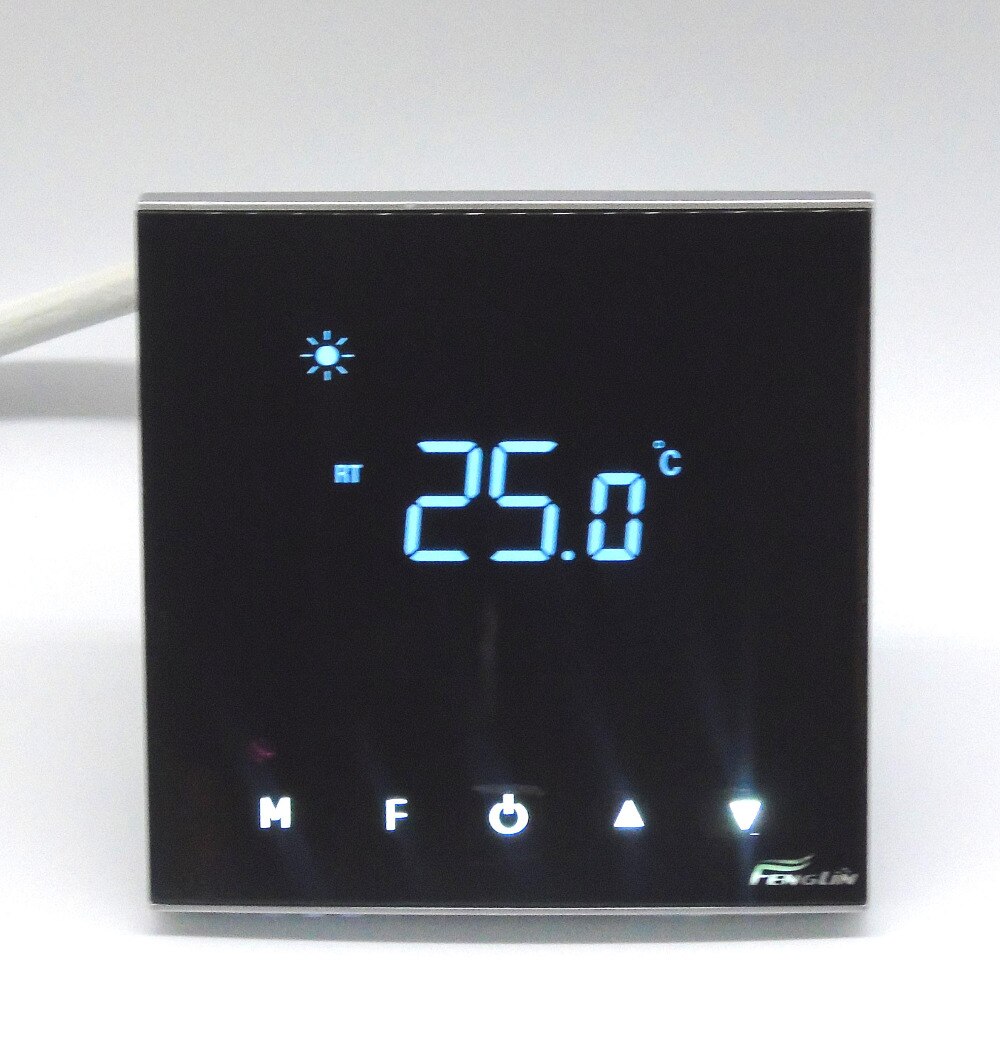 Black acrylic material water radiant heating Thermostat with valve control