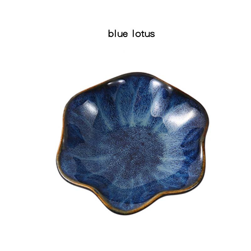 Keukengerei Snack Kleine Plaat Voor Voedsel Keramische Kant Dishe Servies Fruitschaal Saus Dishe Serveren Cartoon Tafel Decoratie: blue lotus