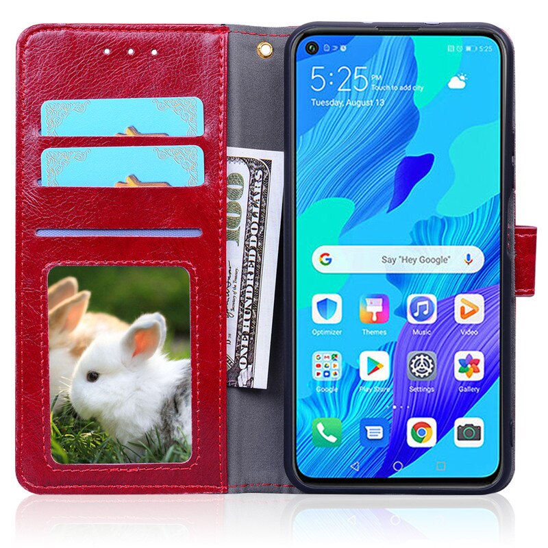 Voor huawei nova 5t hoesje zachte siliconen luxe leren portemonnee flip case voor coque huawei nova 5t yal -l21 telefoonhoesjes funda