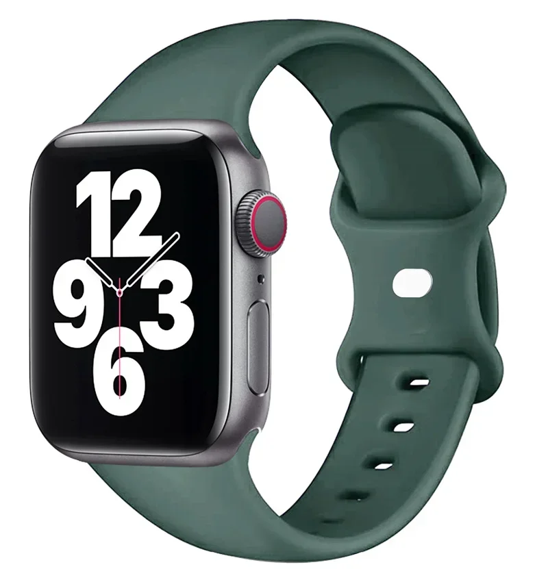 Silikoniranneke apple watch 44mm 40mm 45mm 41mm 42-38mm sport -rannekkeelle, iwatch-sarja 8 7 se 3 4 5 6 9 10 46mm 49mm: Musta / 16mm