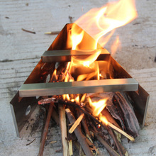 Foldable Wood Burning Stove Outdoor Cooking Camping Stainless Steel Stove Folding Pocket Alcohol Stainless Steel Stove#007