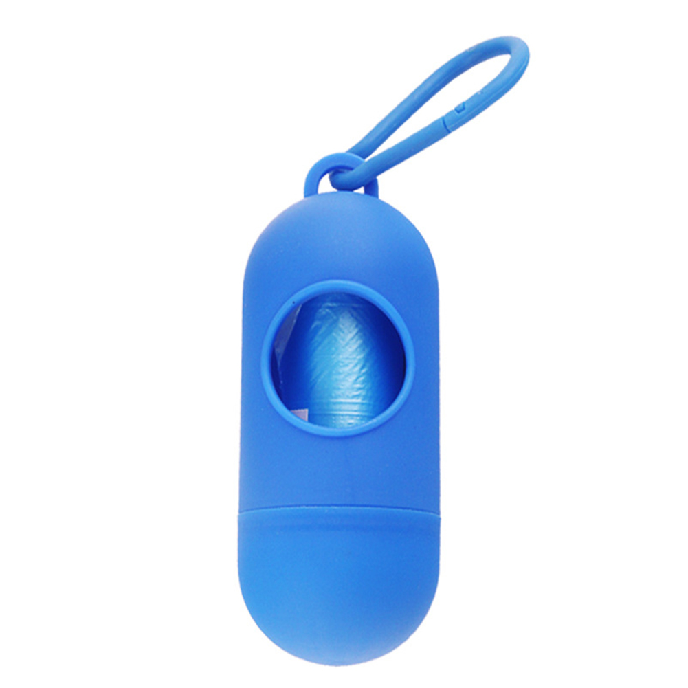 1 pc praktiske kæledyrsaffaldsholdere dispenser dispenser dispenser poser setdog affaldsposer dispenser kæledyr hunde skraldespand: Blå