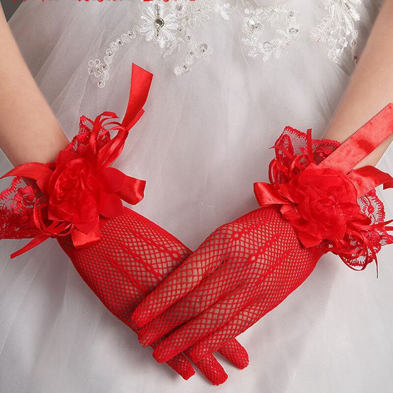 Neue Spitze Braut Handschuhe Hochzeit zubehör Günstige spitze handschuhe frauen Braut accessoires mariage hochzeit handschuhe