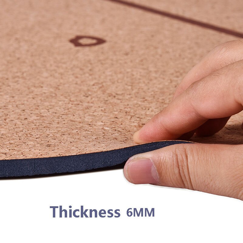 Yoga Mat - Natural Cork & TPE - 183x65cm - Non-Slip - Odorless - Fitness Gym Pilates