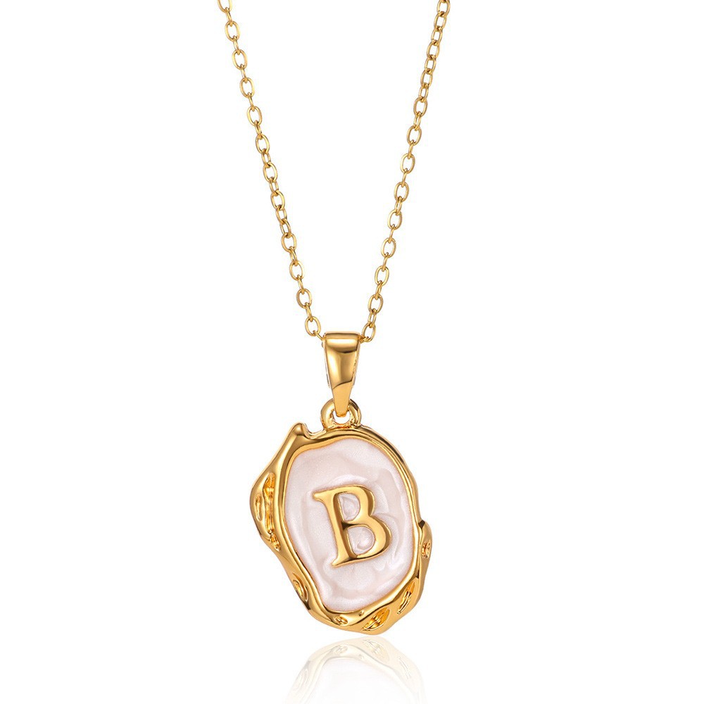 Collar con colgante de acero inoxidable chapado en oro del alfabeto de A-Z para mujer, cadena de serpiente con letra inicial, collares de clavícula, joyería para el cuello