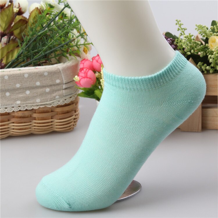 Urgot 10pcs=5pairs/lot Women Cotton Socks Summer Autumn Cute Candy Color Boat Ankle Socks Women's Thin Sock Slippers Girls Meias: J
