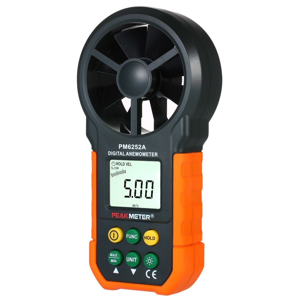 PEAKMETER Handheld Anemometer Portable Wind Speed Meter CFM Meter Wind Gauges Air Flow Thermometer with LCD Backlight
