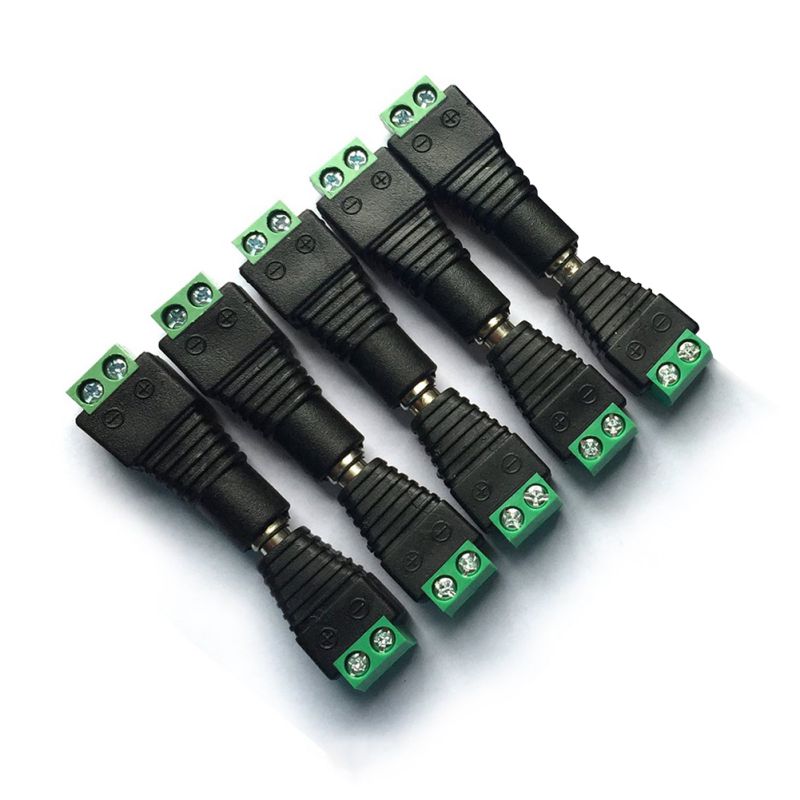 5 Male 5 Female DC Connector Plug 5.5mm X 2.1mm Barrel Power Jack Adapter Connector For TV