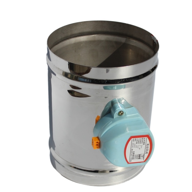 80/100/125/150/200 Mm Rvs Elektrische Luchtkanaal Demper Klep Hvac Luchtkanalen gemotoriseerde Air Demper AC220V Actuator Drive