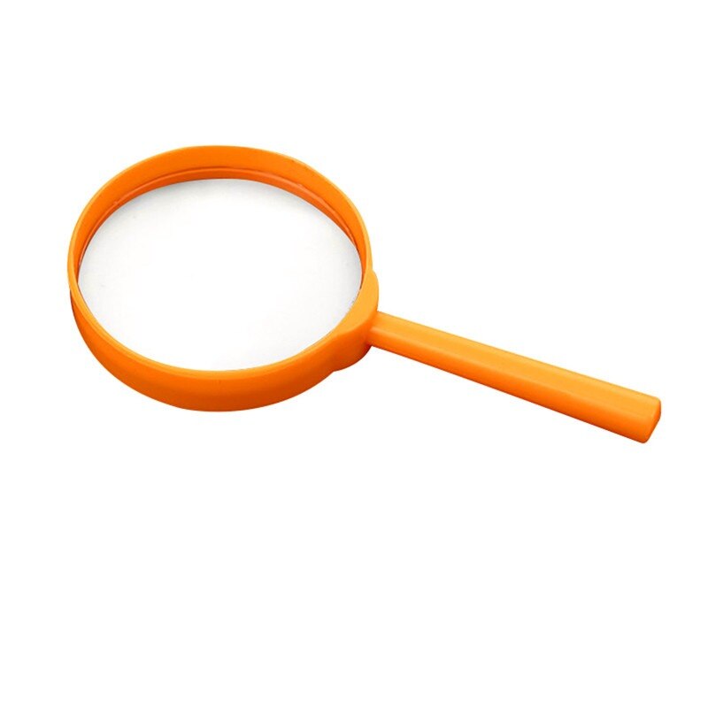 Handheld Vergrootglas Draagbare Vergrootglas Loupe Reading Glas Lens Kid Inspectie Vergrootglas Voor Reading Kleurrijke Kind Speelgoed 3X Лупа: orange