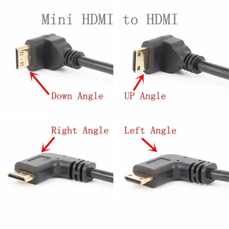 Opposite Right-angle 90 Degree Mini Micro HDMI Male to HDMI Female Converter Adapter Cable Converter Adapter HDTV Connector: Mini HDMI / Straight