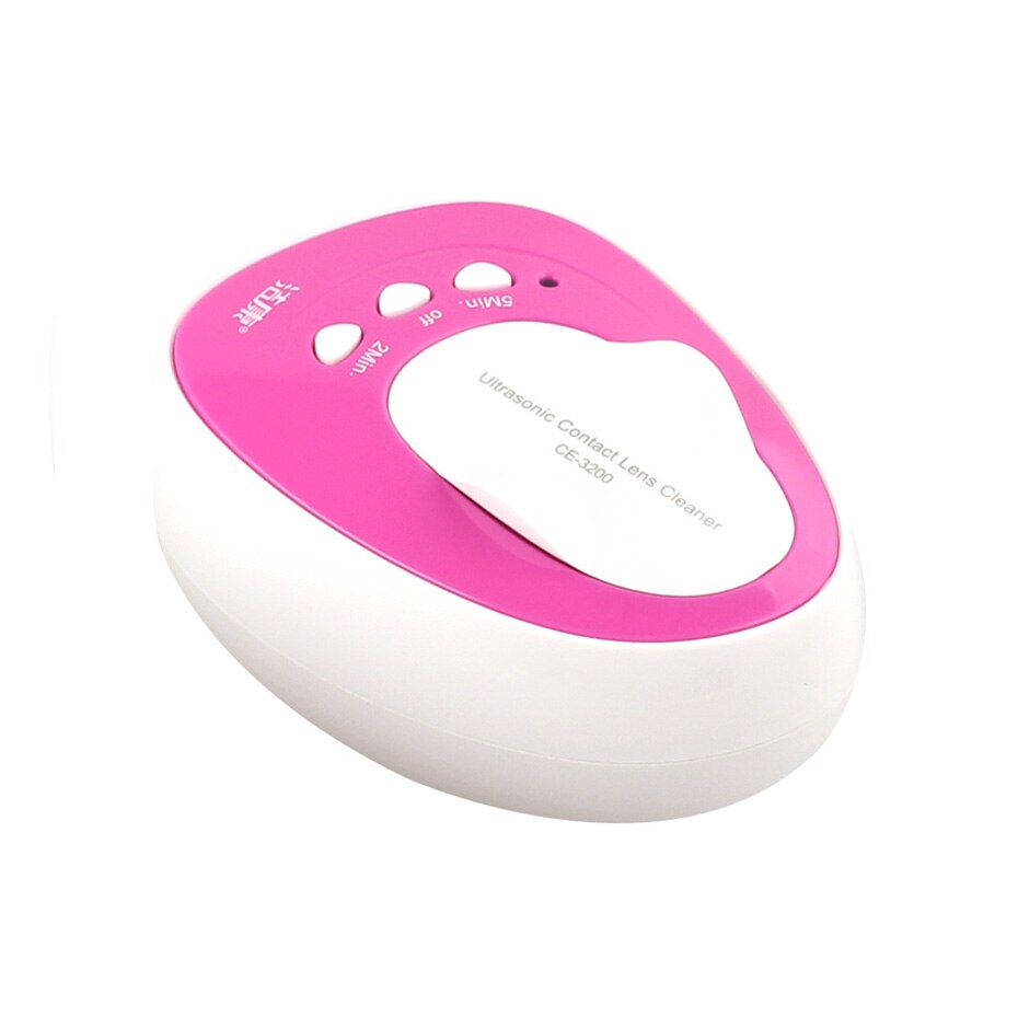Ultra Sonic Ultrasonic Contact Lens Cleaner Auto Eye Protein Cleaning Box: pink / EU