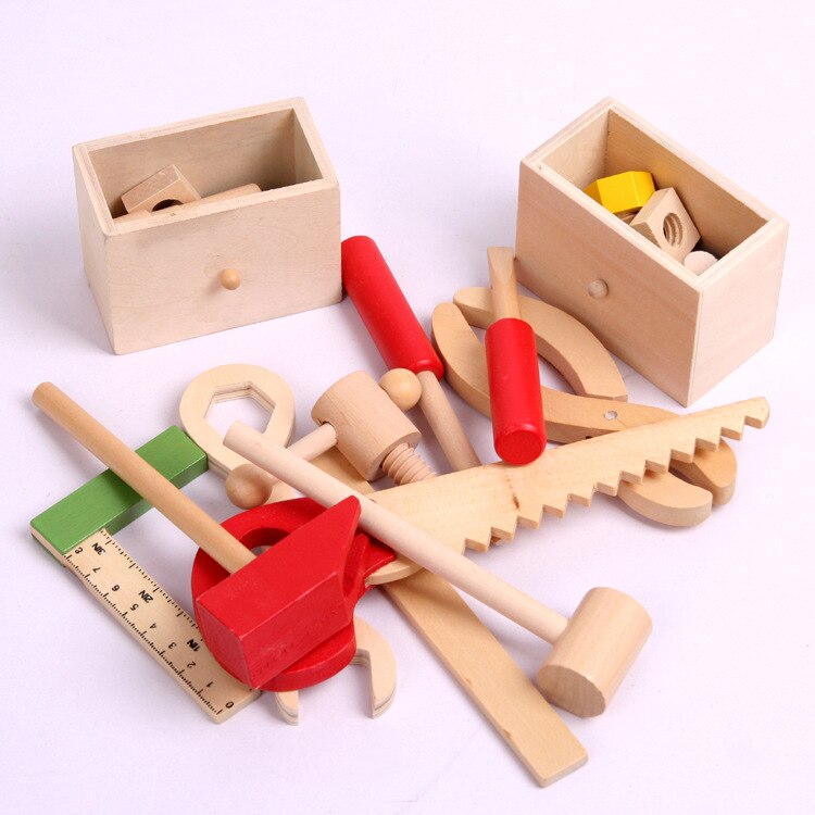 Kinderen Pretend Reparatie Doos Funny Baby Kids Speelhuis Speelgoed Demontage Multi-Functionele Houtbewerking Doos Tool Repair Kit