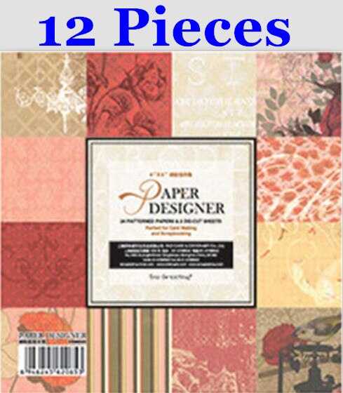 6‘’ Multi Style Scrapbooking Paper Pack Origami Art Craft DIY Photo Album Craft Scrapbook Paper Background Pad Paper Card Making: DSM020 12Pieces