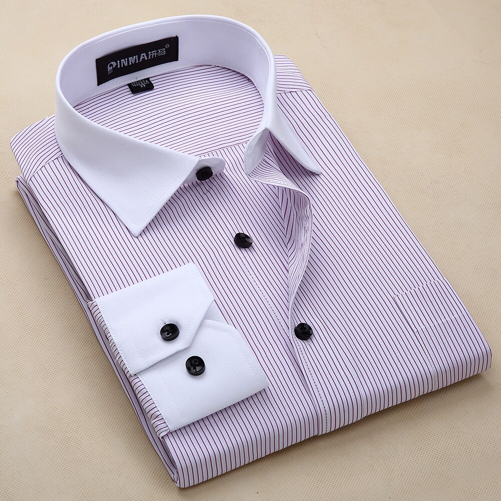 Brand Men's Full Sleeve Striped Shirts Men Social Business Formal Shirt Dress Shirt For Men