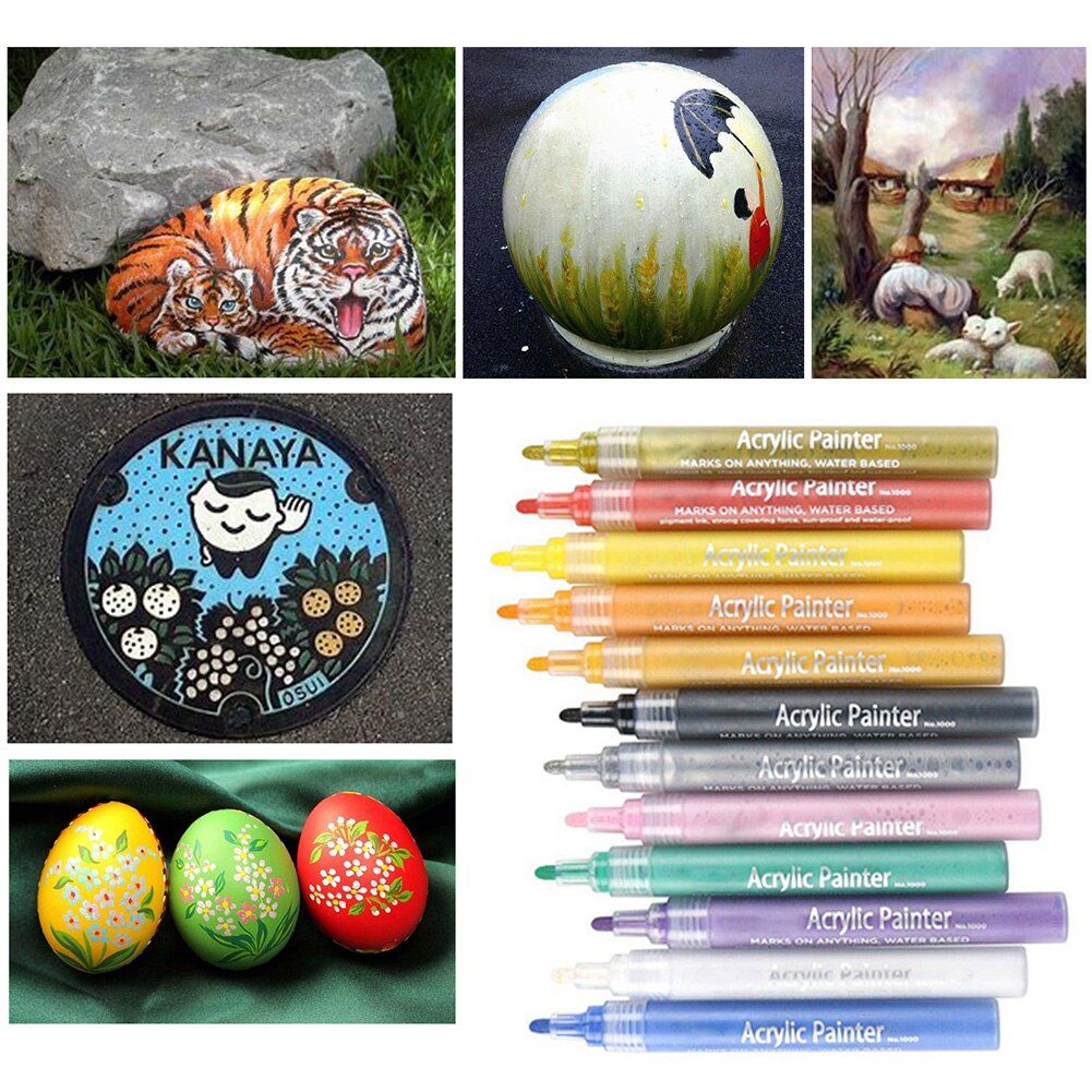1pcs Marker Pen Waterproof Paint Drawing Pen Permanent Marker DIY Graffti Marker Office School Stationery Student