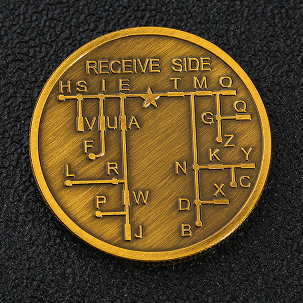 1pc Morsecode Trainingsmunt Trainingsmunt Morsecode Leermiddelen voor beginnende radioliefhebbers en hobbyisten Geschiedenis Buffs: Goud