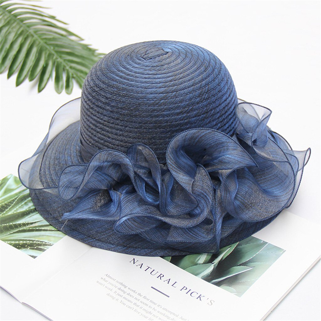 Chapeaux de soleil en Organza pour femmes, couvre-chef de mariage, à fleurs, , à Uv, nouvelle , # P2