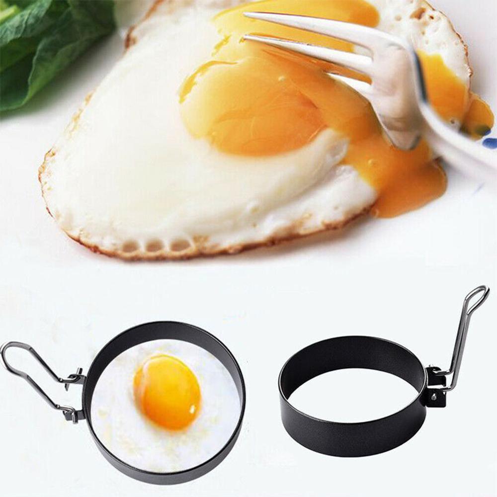 Metal Egg Frying Rings Stainless Steel Omelette Model Rings Fried/Poach Round Non Pancake Stick + Mould Handle Perfect Circ E5X5