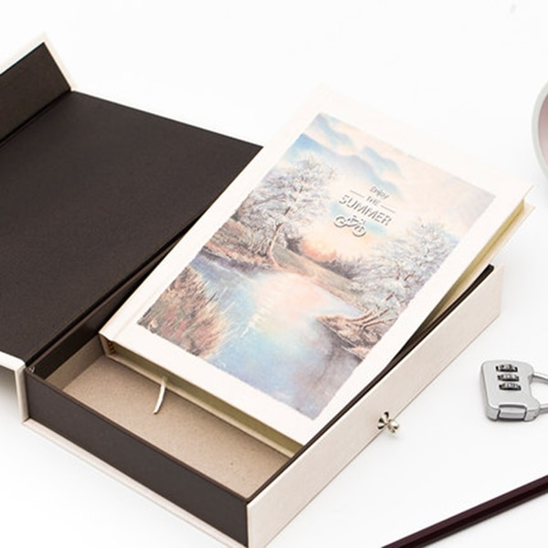 Carnet de notes avec serrure, cahier Secret, journal intime pour enfants et adultes, cryptage littéraire , Illustration de Page en couleur pour femme