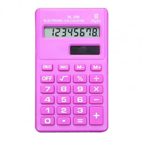 Cute Durable School Students Handheld Calculator Compact Portable Calculator Dual Power Supply for Desktop:  Pink