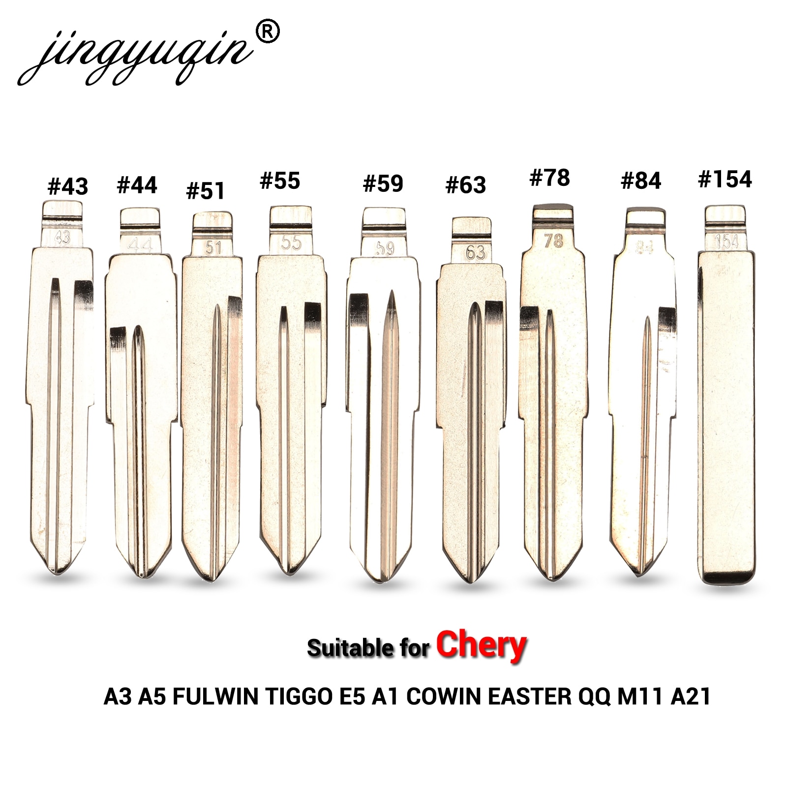 jingyuqin Flip KD key Blank for CHERY A3 A5 FULWIN TIGGO E5 A1 COWIN EASTER QQ3 QQ6 A21 S21 43 44 51 55 59 63 78 84 154 blade