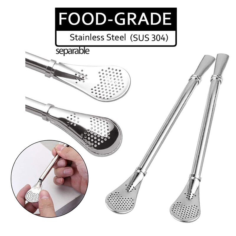 Double-Wall Stainless Yerba Mate Gourd Tea Cup Set Coffee Water Cup With 2 Bombillas Straws Spoon ＆ Clean Brush