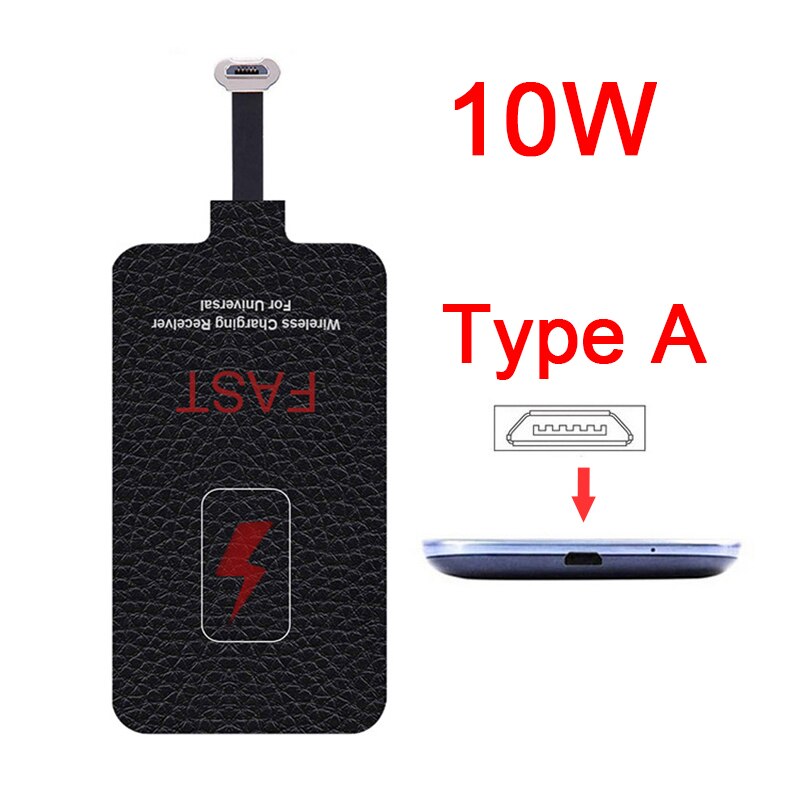 5V/2A 10W Qi Schnelle Drahtlose Ladegerät Empfänger für Ladegerät Pad Spule für Xiaomi Samsung Huawei iPhone 6 7 Plus Typ-C Universal-: Typ A 10W