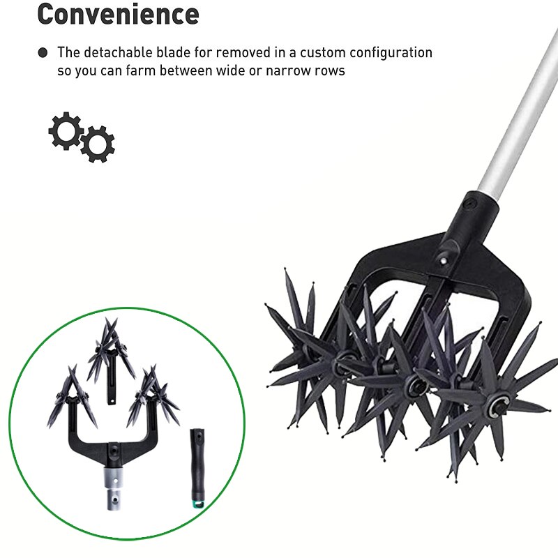 Manual Soil Turning Tool Lawn Ripper Garden Aerator Rotary Cultivator Ripper Artifact Rotary Cultivator Tool