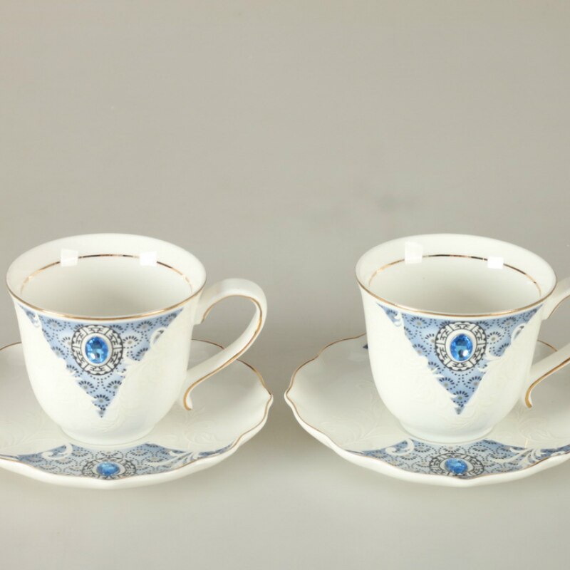 Luksuriøs keramisk kaffekopp og underkop kongelig stor hvit reise bein kina kopper kalkun kjøkken te sett tazas para drinkware