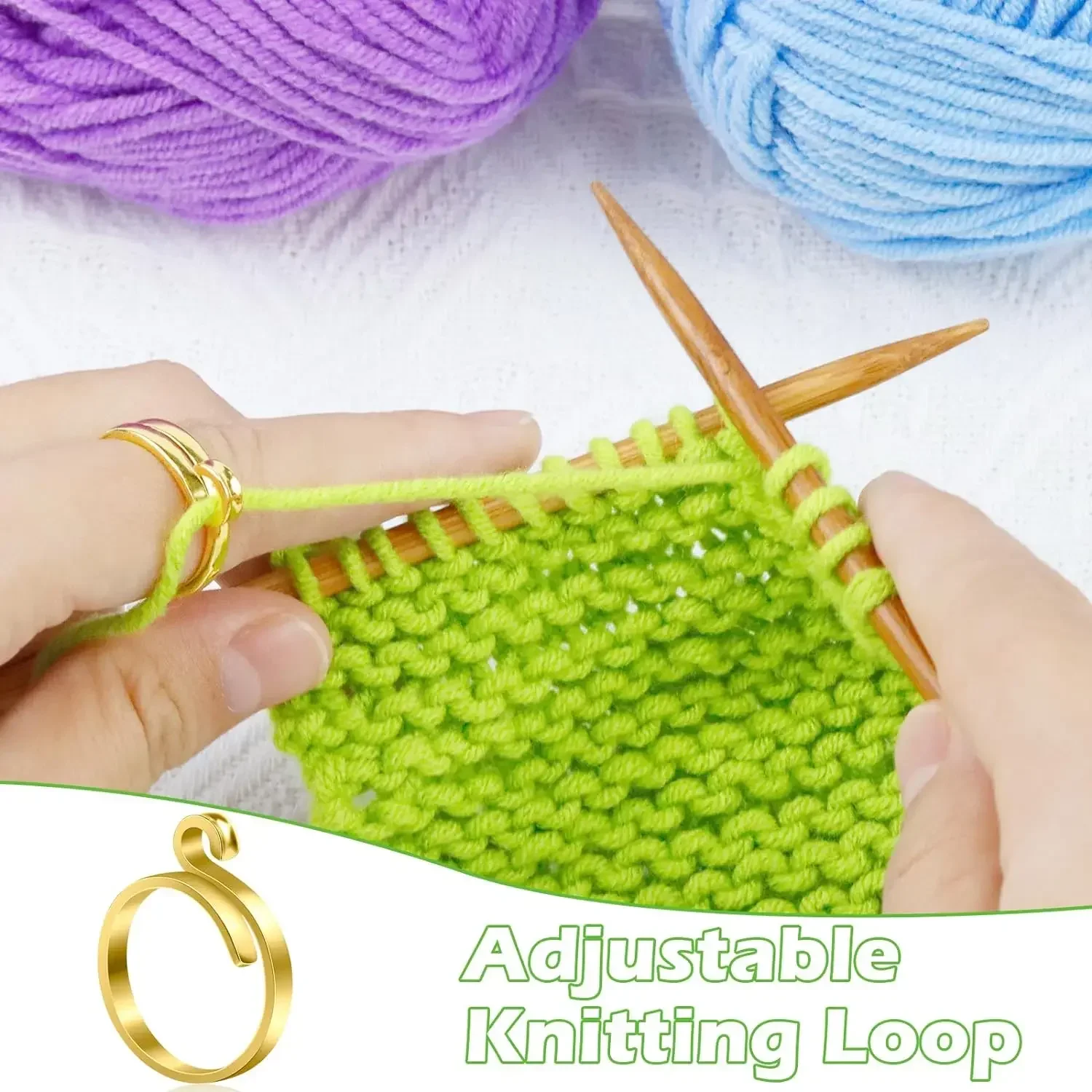 Anillos ajustables para tejer ganchillo, guía de hilo DIY, soporte más rápido para dedo, herramienta para ganchillo, suministros de costura, 4/1 Uds.