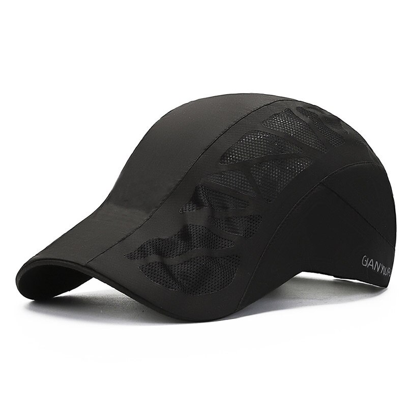 2022 Summer Quick-drying Golf Cap Thin Tennis Cap Wild Sunscreen Fishing Cap Sun Hat Male Sun Hat: Black