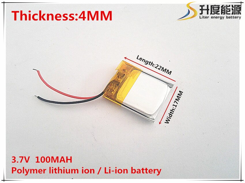 1 stks/partij 3.7 V 100 mAh 401722 Lithium Polymeer Li-Po li ion Oplaadbare Batterij cellen Voor Mp3 MP4 MP5