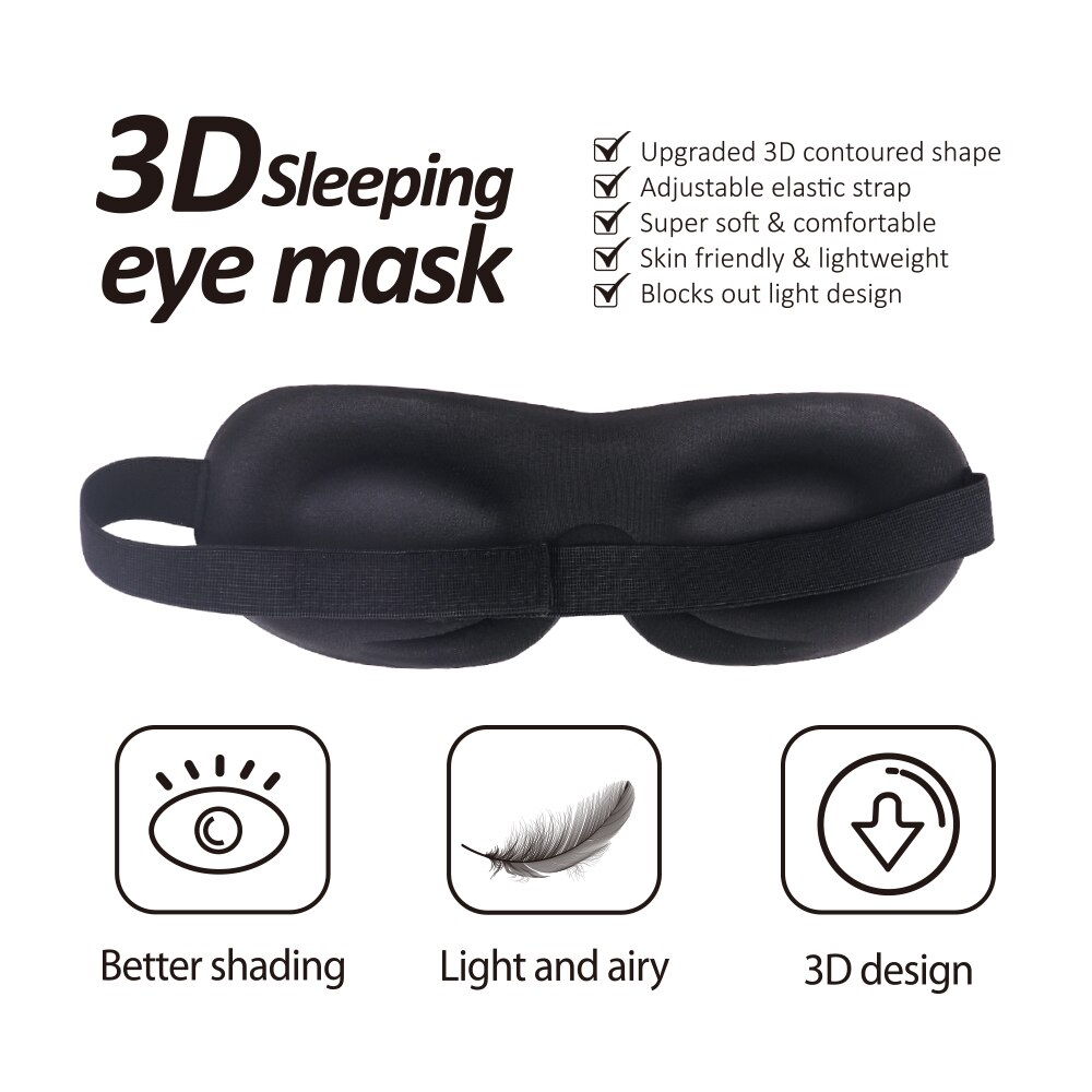Antifaz para dormir 3D, ayuda para dormir, sombra de ojos estéreo, Parche de sombra para ojos, suave, portátil, antifaz, máscara de viaje para dormir