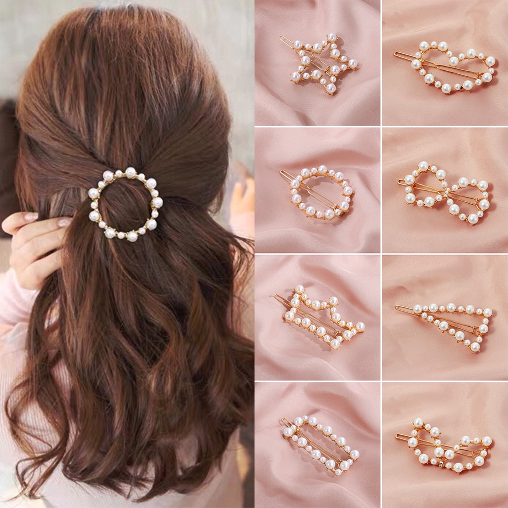 1pc geometriske uregelmæssige hule perler hårspænder koreanske hårnåle metal hårspænder piger hårstyling tilbehør